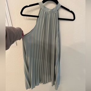 Halter Pleated Tie Back dress in Light Green